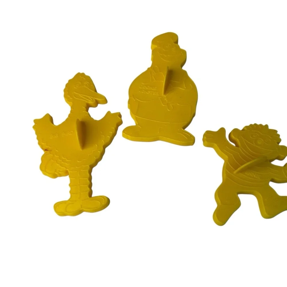 Vintage Lot 3 Wilton Sesame‎ Street Cookie Cutters Playdoh Molds Muppets 70s